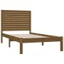 Honey brown solid wood bed frame 100x200 cm by vidaXL, Beds and slatted bases - Ref: Foro24-3104601, Price: 114,91 €, Discoun...