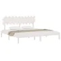 White solid wood bed frame 200x200 cm by vidaXL, Beds and slatted bases - Ref: Foro24-3104889, Price: 140,72 €, Discount: %