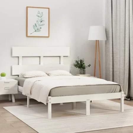 Estructura de cama madera maciza blanca 120x200 cm de vidaXL, Camas y somieres - Ref: Foro24-3104669, Precio: 107,71 €, Descu...