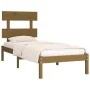 Honey brown solid wood bed frame 100x200 cm by vidaXL, Beds and slatted bases - Ref: Foro24-3104666, Price: 96,90 €, Discount: %