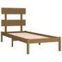 Honey brown solid wood bed frame 100x200 cm by vidaXL, Beds and slatted bases - Ref: Foro24-3104666, Price: 96,90 €, Discount: %