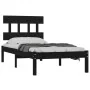 Black solid wood bed frame 100x200 cm by vidaXL, Beds and slatted bases - Ref: Foro24-3104732, Price: 117,71 €, Discount: %