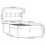 Black solid wood bed frame 100x200 cm by vidaXL, Beds and slatted bases - Ref: Foro24-3104732, Price: 117,71 €, Discount: %