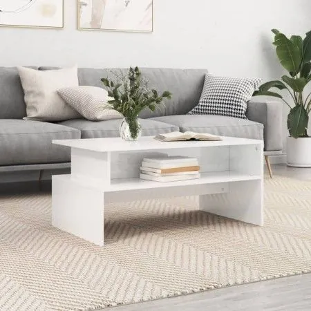Glossy white engineered wood coffee table 90x55x42.5 cm by vidaXL, Coffee table - Ref: Foro24-834282, Price: 54,69 €, Discoun...