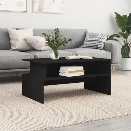 Schwarzer Ingenieurholz-Couchtisch 90x55x42,5 cm von vidaXL, Couchtisch - Ref: Foro24-834279, Preis: 50,48 €, Rabatt: %