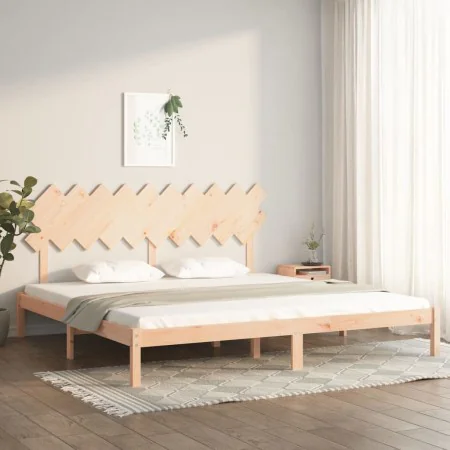 Solid wood bed frame 200x200 cm by vidaXL, Beds and slatted bases - Ref: Foro24-3104888, Price: 129,36 €, Discount: %