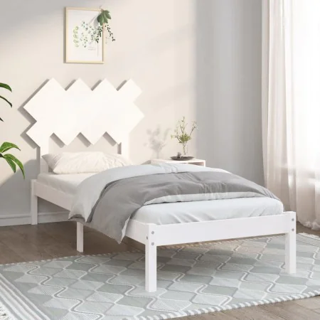 White solid wood bed frame 90x190 cm by vidaXL, Beds and slatted bases - Ref: Foro24-3104854, Price: 86,55 €, Discount: %