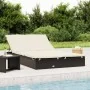 2-Personen-Sonnenliege aus synthetischem Rattan mit schwarzen Kissen von vidaXL, Liegen - Ref: Foro24-319645, Preis: 240,50 €...