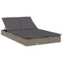 Double sun lounger made of synthetic rattan with grey cushions by vidaXL, Loungers - Ref: Foro24-319646, Price: 265,98 €, Dis...
