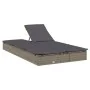 Double sun lounger made of synthetic rattan with grey cushions by vidaXL, Loungers - Ref: Foro24-319646, Price: 265,98 €, Dis...