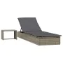 1 sun lounger with gray synthetic rattan table by vidaXL, Loungers - Ref: Foro24-319633, Price: 178,51 €, Discount: %