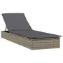 1 sun lounger with gray synthetic rattan table by vidaXL, Loungers - Ref: Foro24-319633, Price: 178,51 €, Discount: %