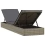 1 sun lounger with gray synthetic rattan table by vidaXL, Loungers - Ref: Foro24-319633, Price: 178,51 €, Discount: %