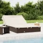 2-person sun lounger folding awning PE rattan brown 213x118x97 cm by vidaXL, Loungers - Ref: Foro24-319649, Price: 285,27 €, ...