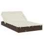 2-person sun lounger folding awning PE rattan brown 213x118x97 cm by vidaXL, Loungers - Ref: Foro24-319649, Price: 285,27 €, ...