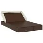 2-person sun lounger folding awning PE rattan brown 213x118x97 cm by vidaXL, Loungers - Ref: Foro24-319649, Price: 285,27 €, ...