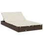 2-person sun lounger folding awning PE rattan brown 213x118x97 cm by vidaXL, Loungers - Ref: Foro24-319649, Price: 285,27 €, ...