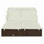 Tumbona 2 personas toldo plegable ratán PE marrón 213x118x97 cm de vidaXL, Tumbonas - Ref: Foro24-319649, Precio: 279,38 €, D...