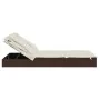 Tumbona 2 personas toldo plegable ratán PE marrón 213x118x97 cm de vidaXL, Tumbonas - Ref: Foro24-319649, Precio: 279,38 €, D...