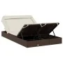 Tumbona 2 personas toldo plegable ratán PE marrón 213x118x97 cm de vidaXL, Tumbonas - Ref: Foro24-319649, Precio: 279,38 €, D...