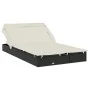 Double sun lounger with foldable canopy, made of black PE rattan, measuring 213x118x97 cm. by vidaXL, Loungers - Ref: Foro24-...