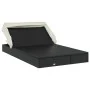 Double sun lounger with foldable canopy, made of black PE rattan, measuring 213x118x97 cm. by vidaXL, Loungers - Ref: Foro24-...