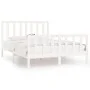 Estructura de cama de madera maciza blanca 140x190 cm de vidaXL, Camas y somieres - Ref: Foro24-3105206, Precio: 130,43 €, De...