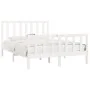 Estructura de cama de madera maciza blanca 140x190 cm de vidaXL, Camas y somieres - Ref: Foro24-3105206, Precio: 130,43 €, De...