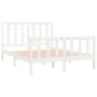 Estructura de cama de madera maciza blanca 140x190 cm de vidaXL, Camas y somieres - Ref: Foro24-3105206, Precio: 130,43 €, De...