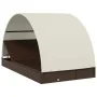 Tumbona 2 personas toldo redondo ratán PE marrón 211x112x140 cm de vidaXL, Tumbonas - Ref: Foro24-319653, Precio: 307,27 €, D...