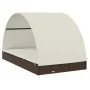 Tumbona 2 personas toldo redondo ratán PE marrón 211x112x140 cm de vidaXL, Tumbonas - Ref: Foro24-319653, Precio: 307,27 €, D...