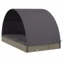 2-person sun lounger with round awning PE rattan gray 211x112x140 cm by vidaXL, Loungers - Ref: Foro24-319655, Price: 301,44 ...
