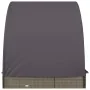 2-person sun lounger with round awning PE rattan gray 211x112x140 cm by vidaXL, Loungers - Ref: Foro24-319655, Price: 301,44 ...