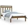 Honey brown solid wood bed frame 100x200 cm by vidaXL, Beds and slatted bases - Ref: Foro24-3105243, Price: 102,61 €, Discoun...