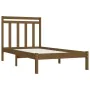 Honey brown solid wood bed frame 100x200 cm by vidaXL, Beds and slatted bases - Ref: Foro24-3105243, Price: 102,61 €, Discoun...