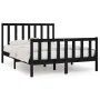 Black solid wood bed frame 140x190 cm by vidaXL, Beds and slatted bases - Ref: Foro24-3105209, Price: 170,19 €, Discount: %