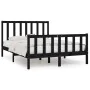 Estructura de cama de madera maciza negra 140x190 cm de vidaXL, Camas y somieres - Ref: Foro24-3105209, Precio: 170,19 €, Des...