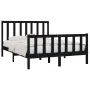 Black solid wood bed frame 140x190 cm by vidaXL, Beds and slatted bases - Ref: Foro24-3105209, Price: 170,19 €, Discount: %