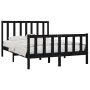 Estructura de cama de madera maciza negra 140x190 cm de vidaXL, Camas y somieres - Ref: Foro24-3105209, Precio: 170,19 €, Des...
