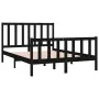 Black solid wood bed frame 140x190 cm by vidaXL, Beds and slatted bases - Ref: Foro24-3105209, Price: 170,19 €, Discount: %