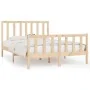 Solid wood bed frame 140x190 cm by vidaXL, Beds and slatted bases - Ref: Foro24-3105205, Price: 122,56 €, Discount: %
