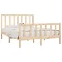Solid wood bed frame 140x190 cm by vidaXL, Beds and slatted bases - Ref: Foro24-3105205, Price: 122,56 €, Discount: %