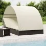 2-person sun lounger with round awning, black PE rattan, 211x112x140 cm by vidaXL, Loungers - Ref: Foro24-319654, Price: 290,...