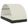 Tumbona 2 personas toldo redondo ratán PE negro 211x112x140 cm de vidaXL, Tumbonas - Ref: Foro24-319654, Precio: 290,39 €, De...