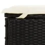 2-person sun lounger with round awning, black PE rattan, 211x112x140 cm by vidaXL, Loungers - Ref: Foro24-319654, Price: 290,...