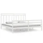 White solid wood bed frame 200x200 cm by vidaXL, Beds and slatted bases - Ref: Foro24-3105336, Price: 154,65 €, Discount: %