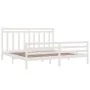 White solid wood bed frame 200x200 cm by vidaXL, Beds and slatted bases - Ref: Foro24-3105336, Price: 154,65 €, Discount: %