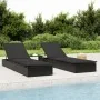 Liege 1 Stück mit schwarzem synthetischem Rattankissen 201x55x62 cm von vidaXL, Liegen - Ref: Foro24-319632, Preis: 166,36 €,...