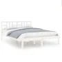 Estructura de cama de madera maciza blanca 140x190 cm de vidaXL, Camas y somieres - Ref: Foro24-3105386, Precio: 122,28 €, De...