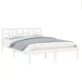 Weißer Massivholzbettrahmen 140x190 cm von vidaXL, Betten und Lattenroste - Ref: Foro24-3105386, Preis: 122,28 €, Rabatt: %